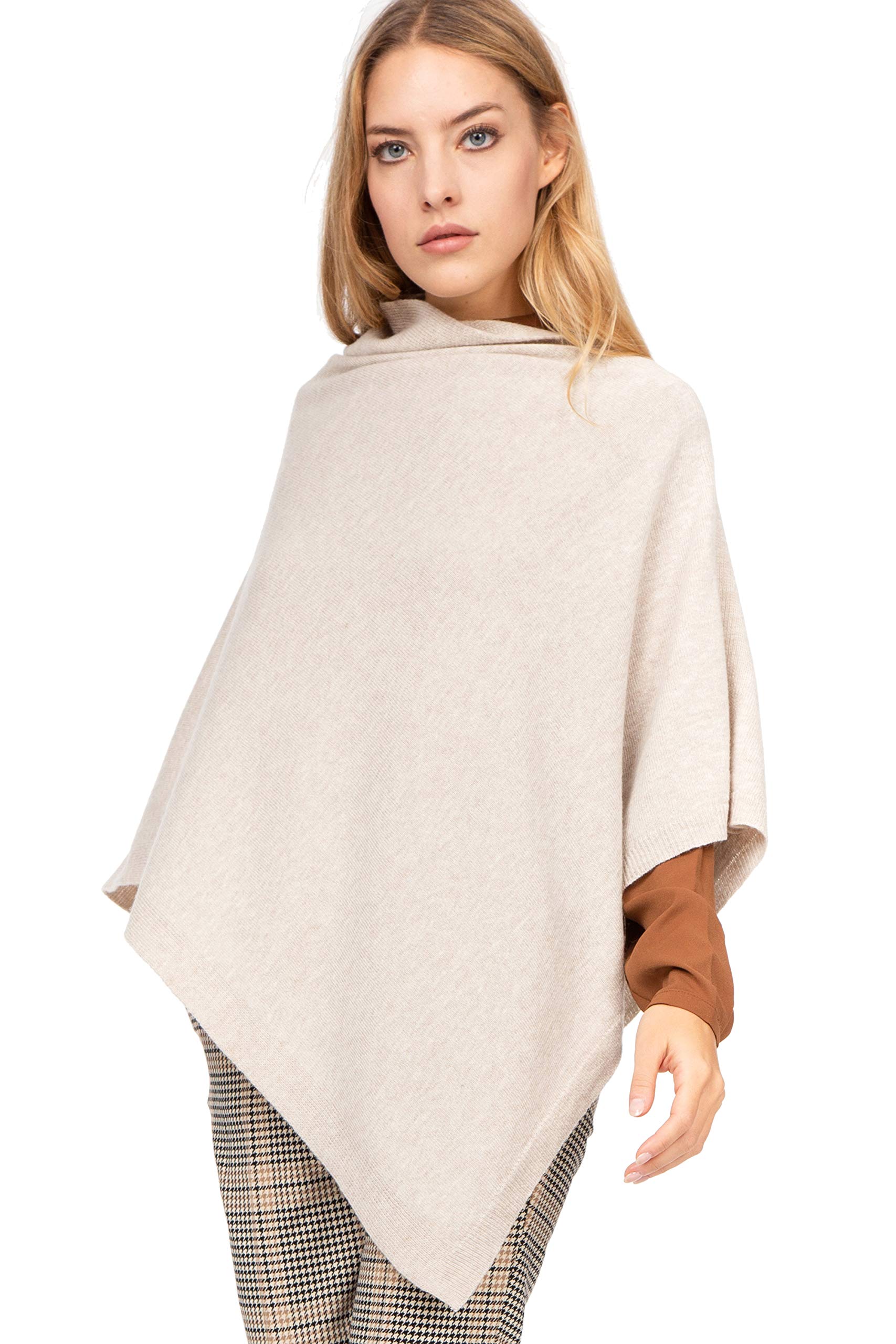 Marine Cashmere - Cashmere Blend Poncho for Women, Delicate